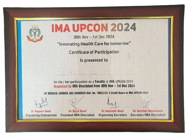 Certificate of Participation as Faculty