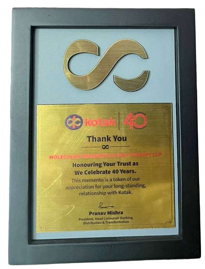 Kotak 40 Years Appreciation Recognition